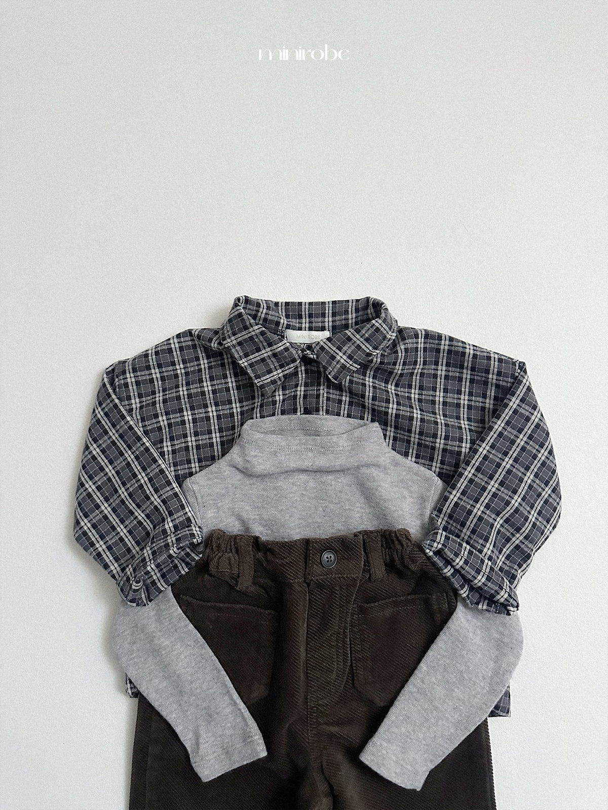 ［minirobe］angora mock neck tee