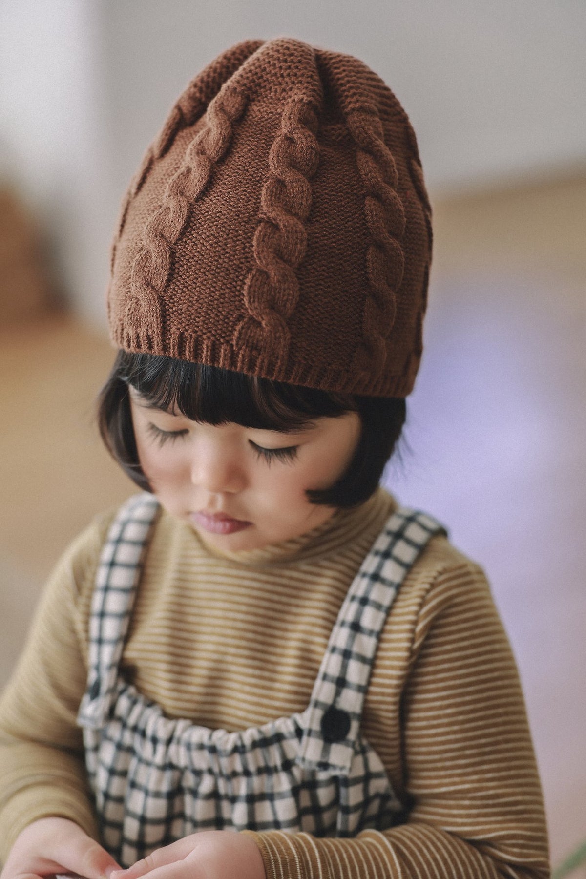 ［ONU］cable knit beanie