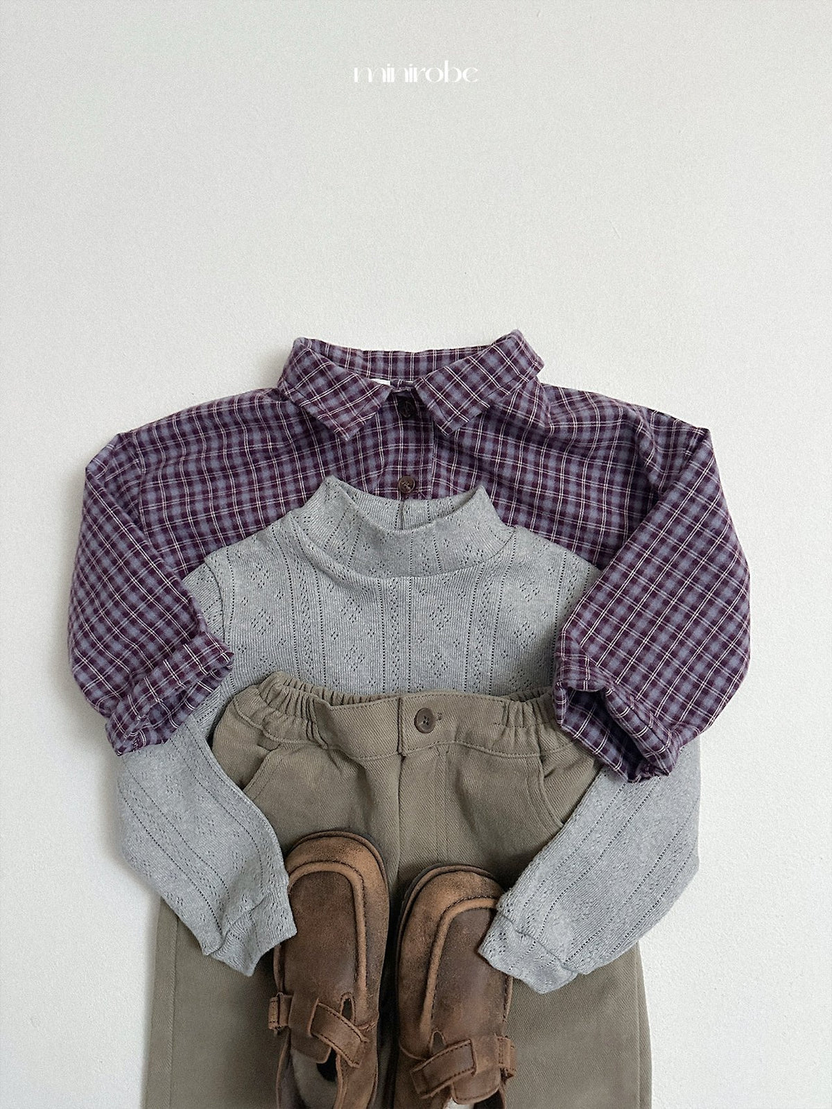 ［minirobe］lia check shirt