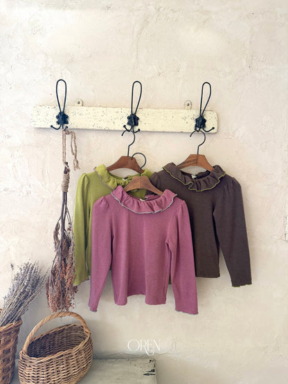 ［OREN］blooming frill picot t-shirt