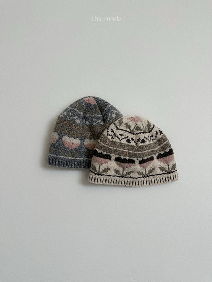 ［minirobe］flower jacquard beanie