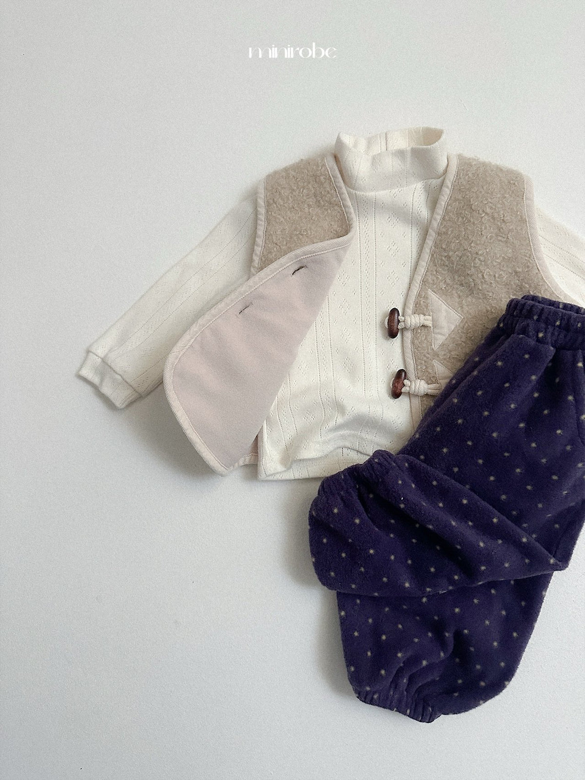 ［minirobe］fleece jogger pants