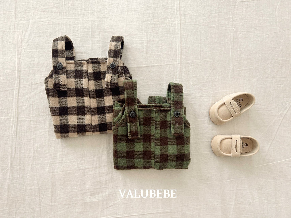 ［valubebe］almond check overall pants