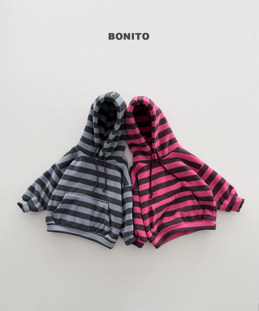 ［BONITO］stripe fleece hoodie