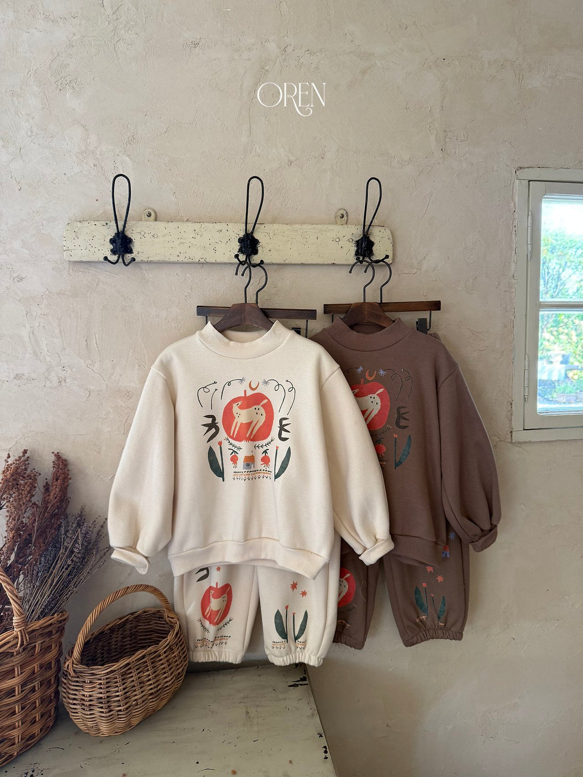 ［OREN］romy garden fleece set