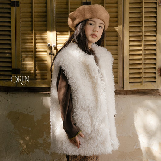 ［OREN］shirley fleece fur vest