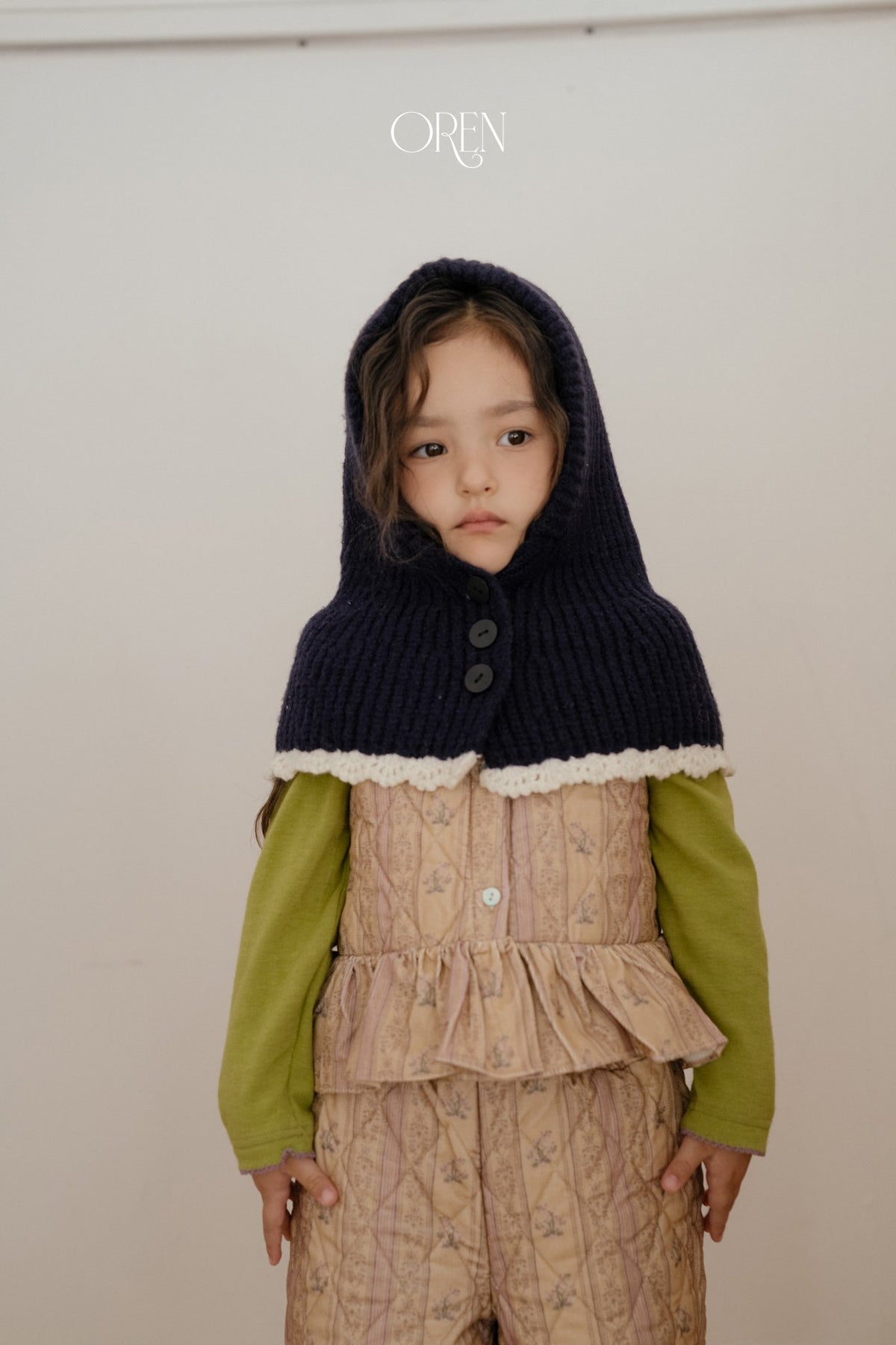 ［OREN］contrast cape balaclava