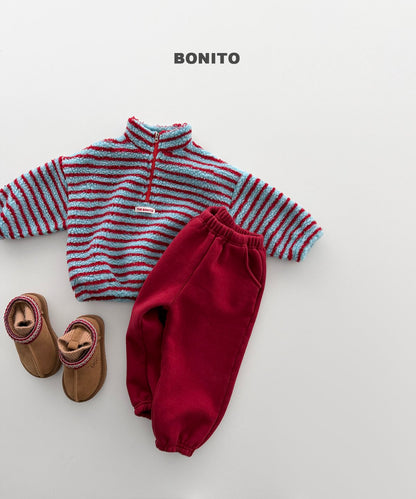 ［BONITO］boucle stripe half zip