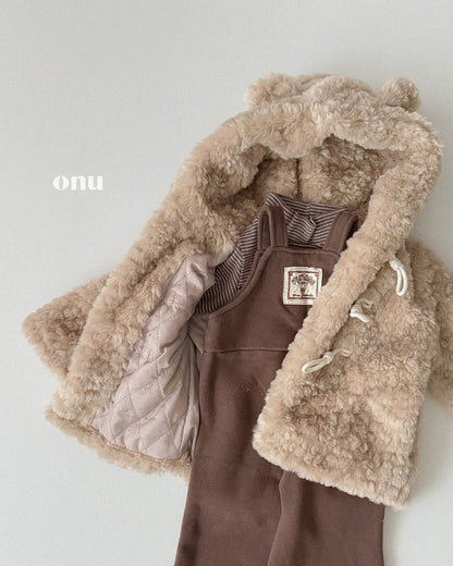 ［ONU］fleece sweat overall