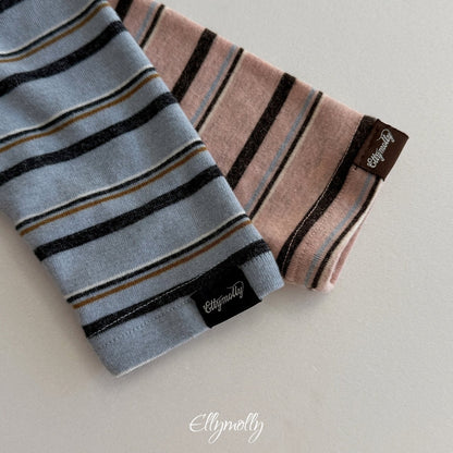 ［ellymolly］snow warmer stripe turtleneck
