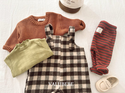 ［valubebe］almond check overall pants