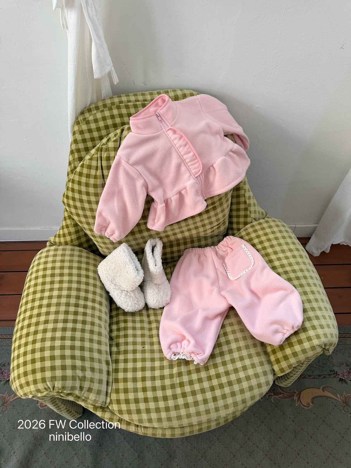 ［ninibello］marshmallow fleece zip-up tops