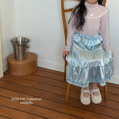 ［ninibello］mignon lace turtleneck tee