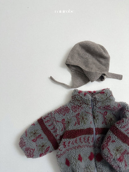［minirobe］earflap knit beanie