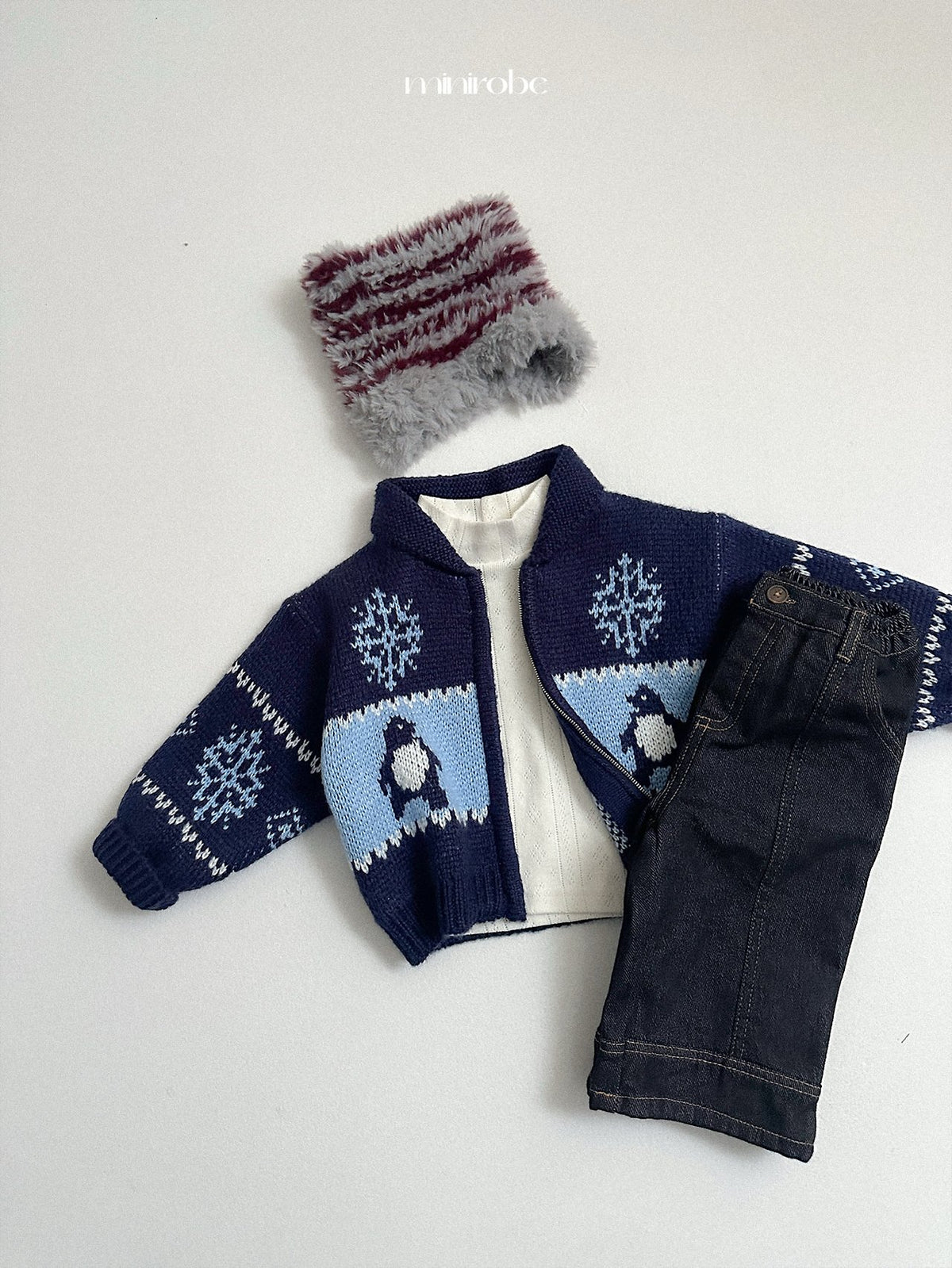 ［minirobe］penguin knit cardigan