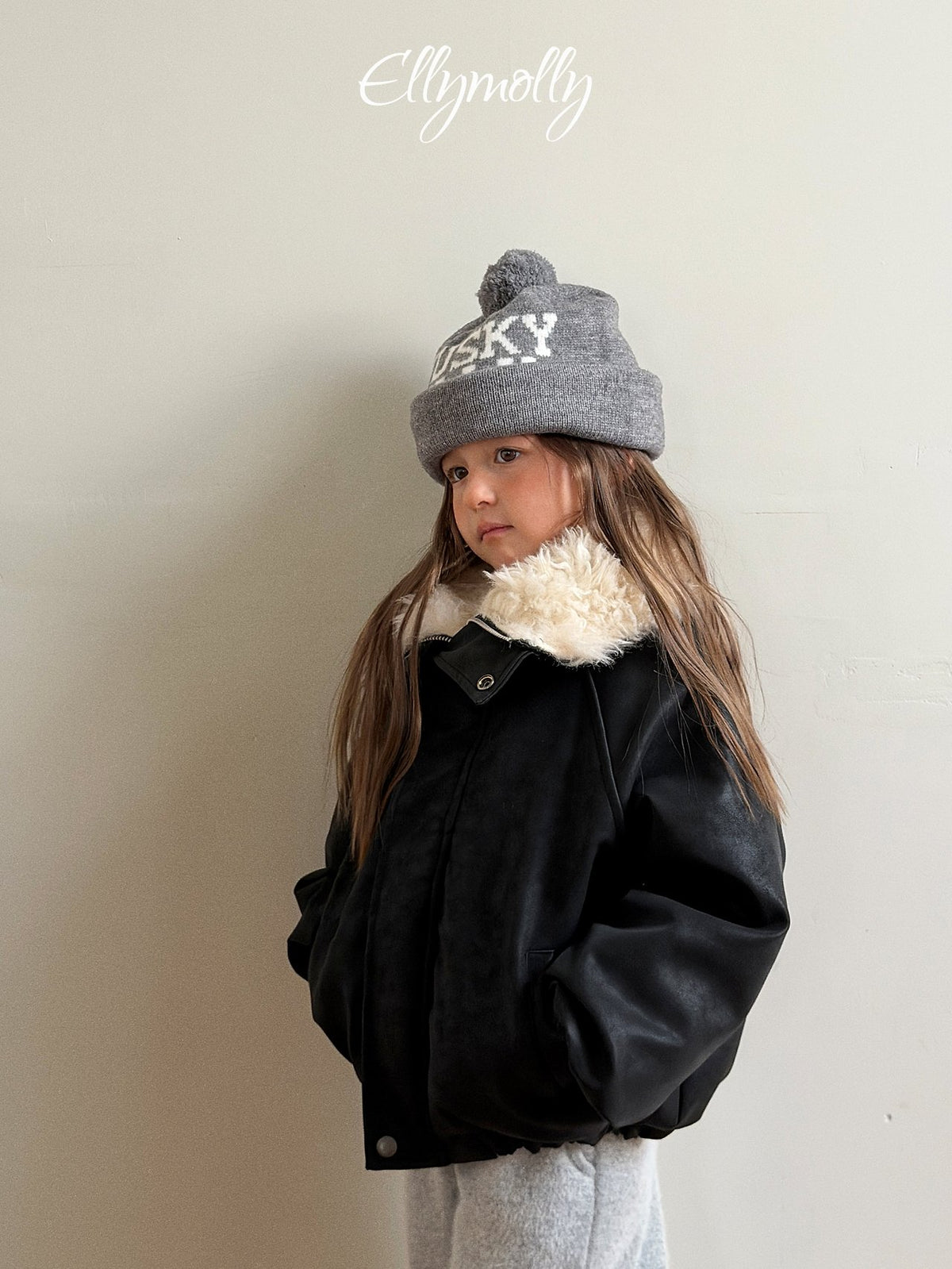［ellymolly］big collar shearling jumper
