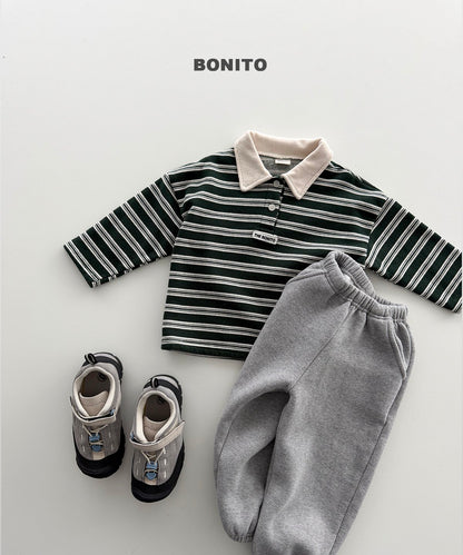［BONITO］stripe choco collar tee