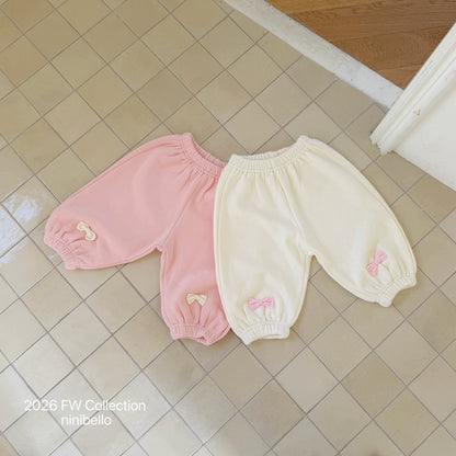 ［ninibello］petit ribbon jogger pants