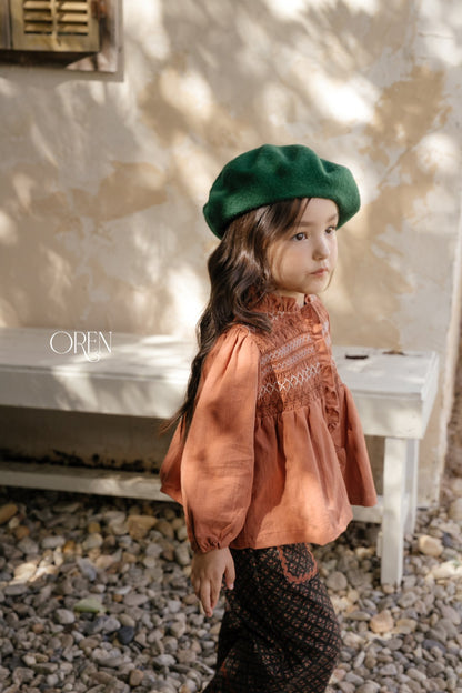［OREN］merci smocked blouse