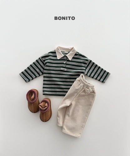 ［BONITO］stripe choco collar tee