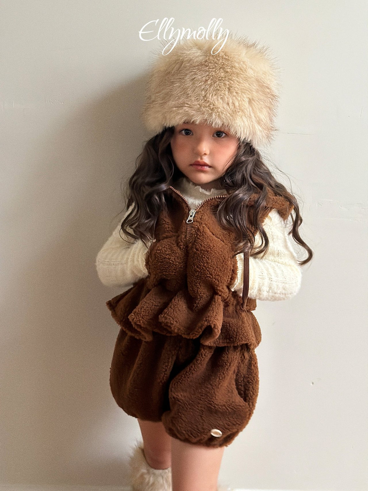 ［ellymolly］bear hood vest