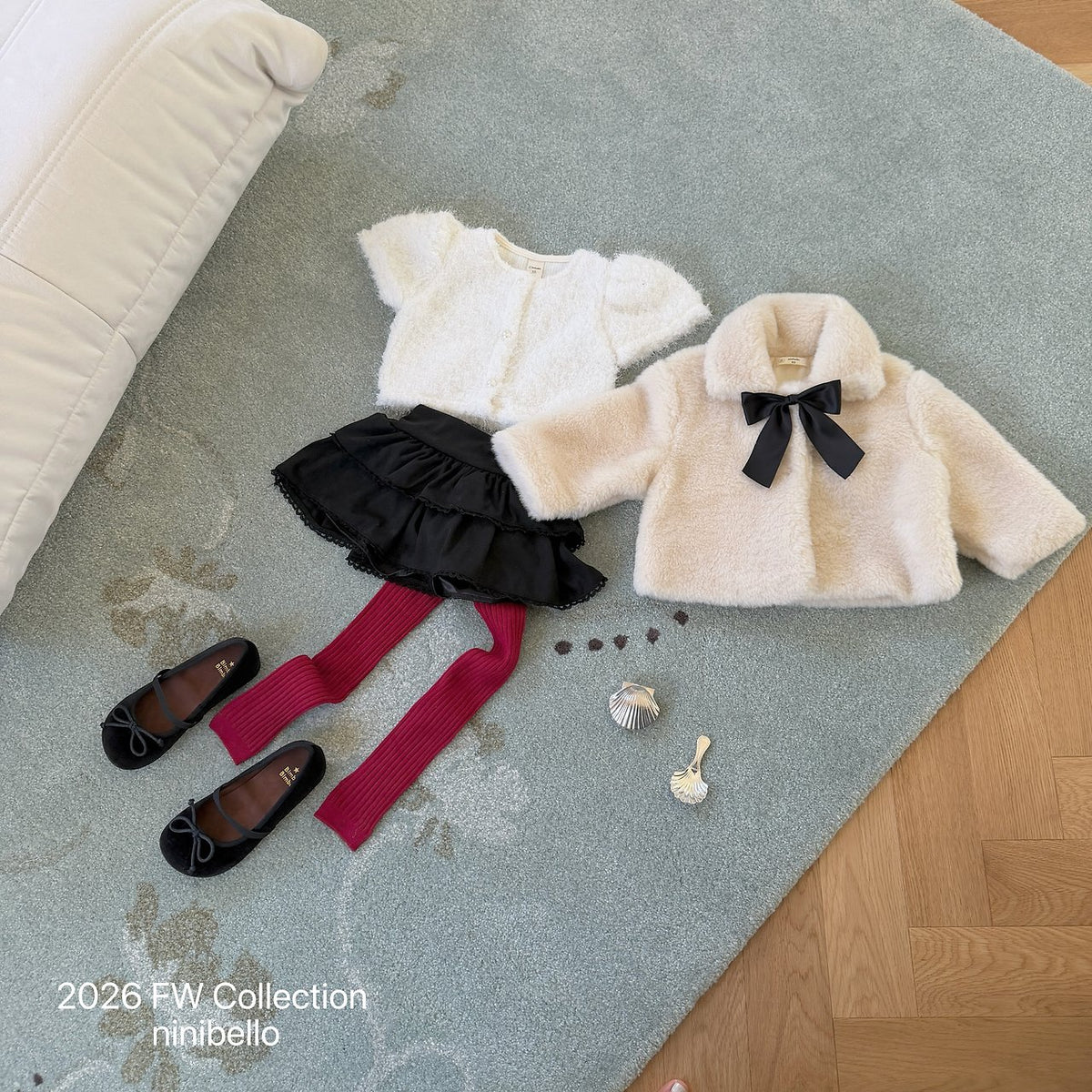 ［ninibello］snowbell short sleeve cardigan