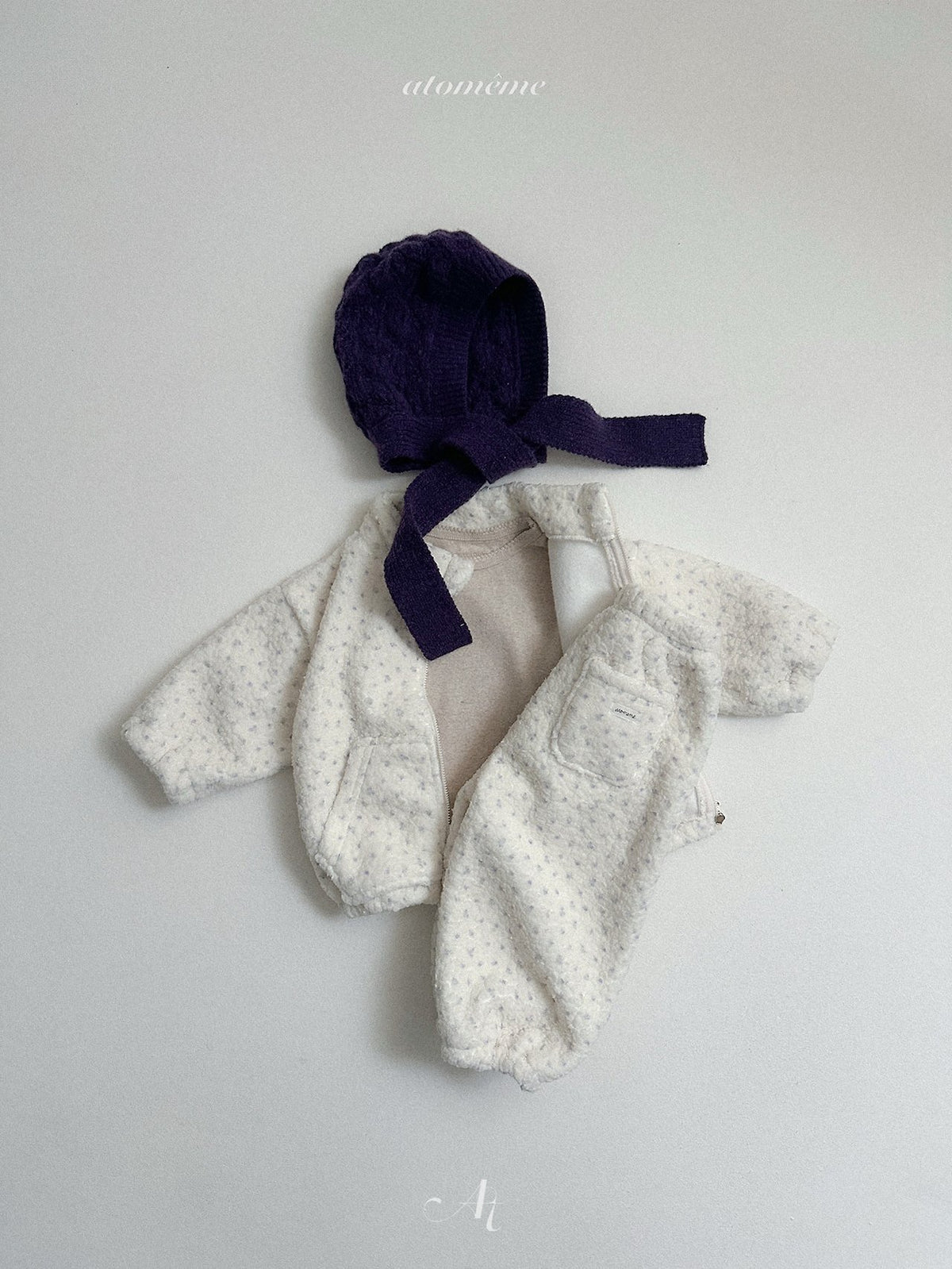［atomeme］teddy zip-up