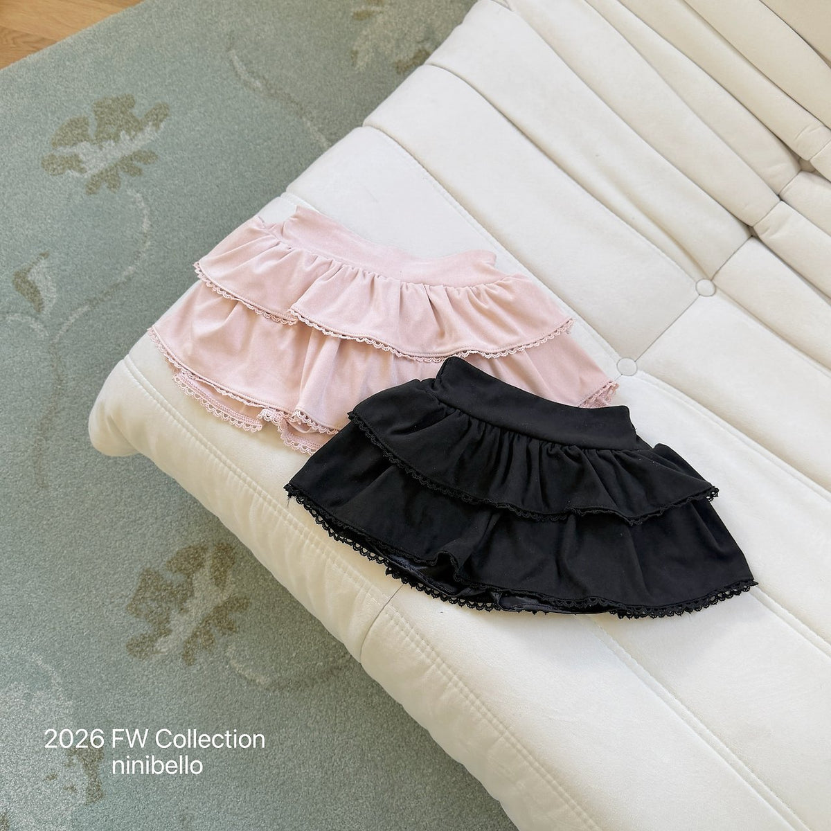 ［ninibello］rococo suede skirt