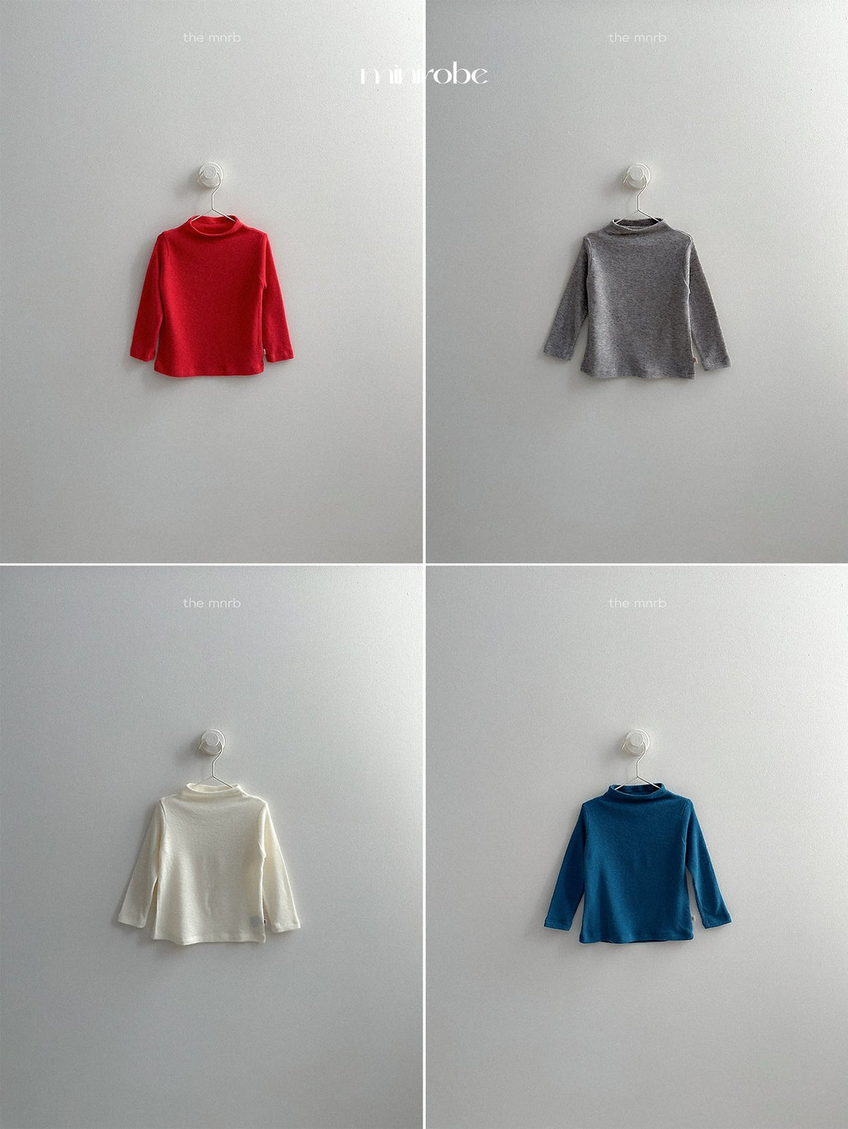 ［minirobe］angora mock neck tee