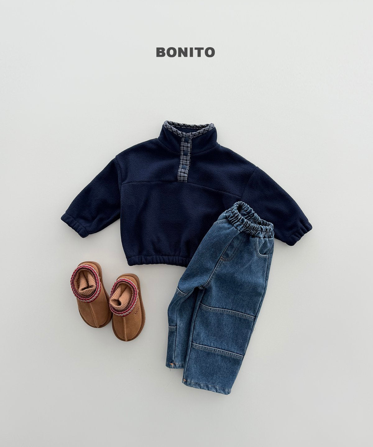 ［BONITO］check fleece pullover