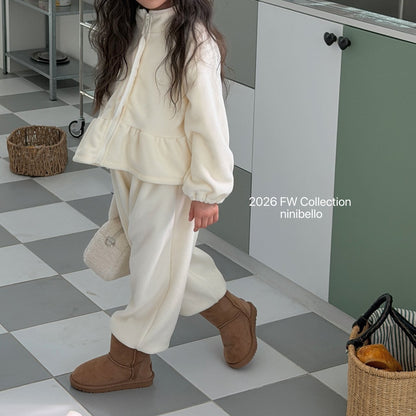 ［ninibello］marshmallow fleece zip-up tops